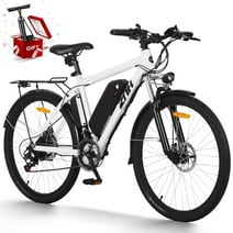 ZNH Electric Bike Electric Mountain Bike 26" 350W Commuter Bicycle Adult Ebike with Removable 36V/10AH Battery for Men Women Shimano 21-Speed Gears, White