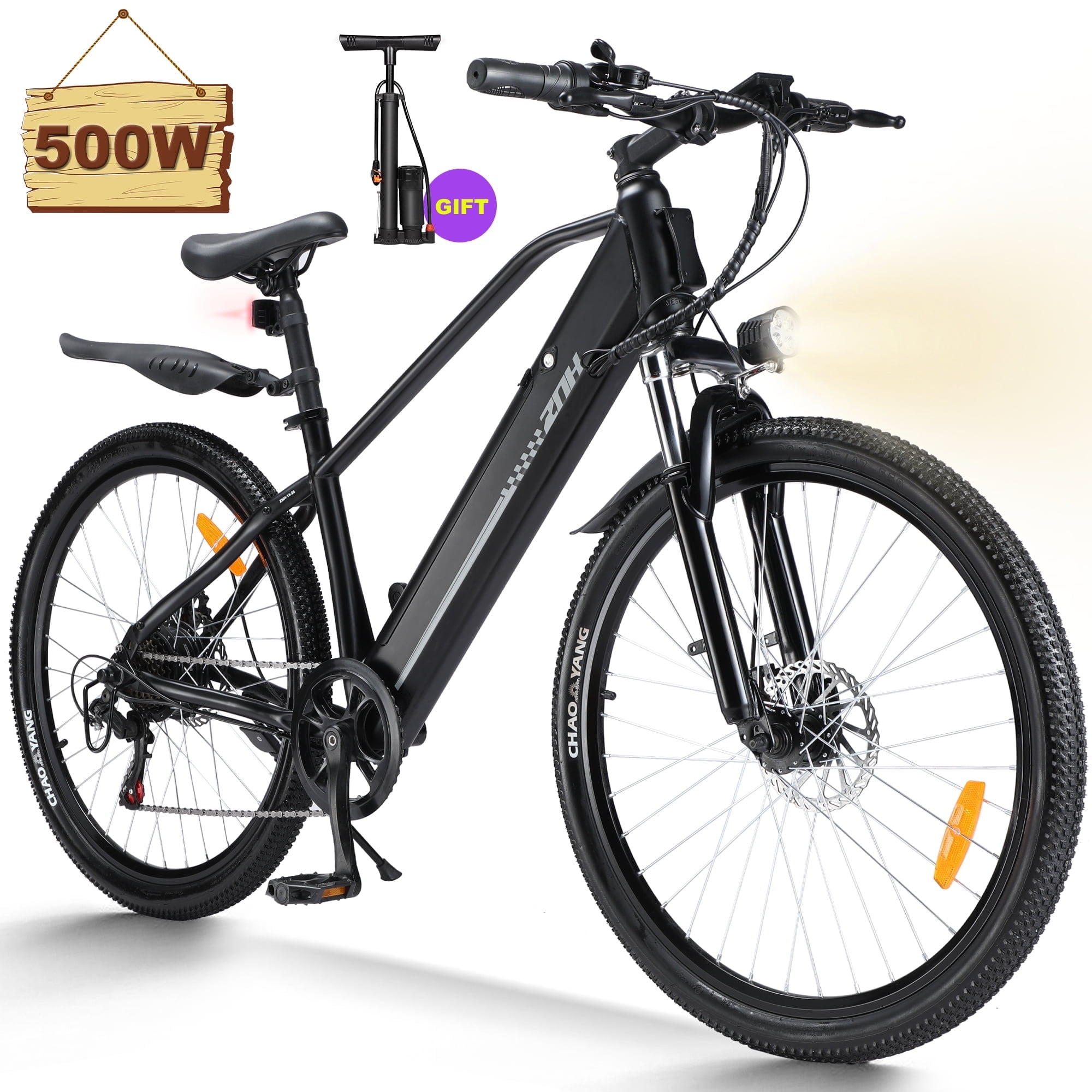 ZNH Electric Bike for Adults, 500W Motor, 26" Commuting E-Bike with Hidden 374.4Wh Battery, 7-Speed Gear, LCD Display, UL 2849