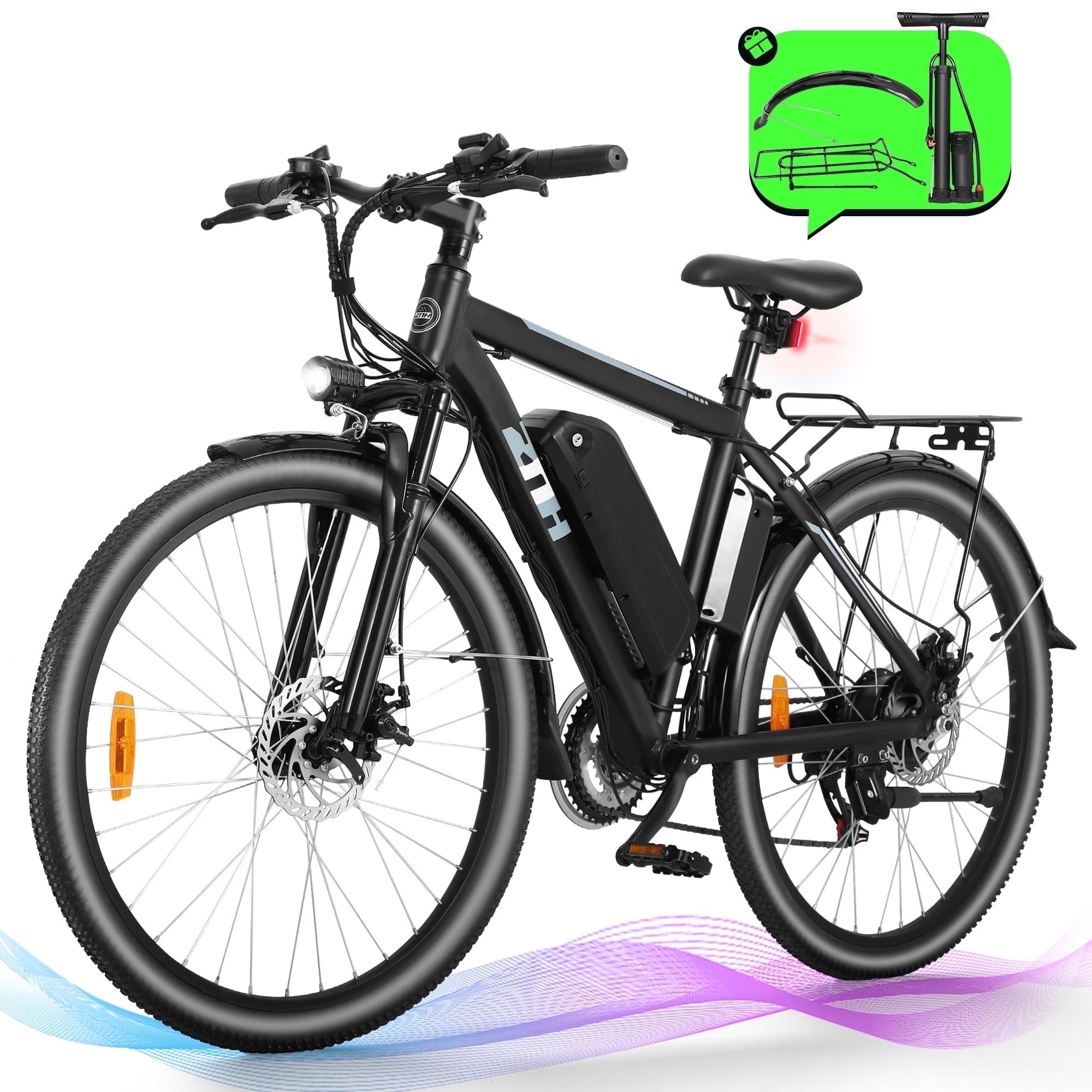 ZNH Electric Bicycle for Adults 26 Peak 500W Electric Mountain Bicycle 36V 10Ah Removable Battery Suspension Fork Shimano 21 Speed UL2849 Black Shop Black Friday Deals for 2024 Walmart