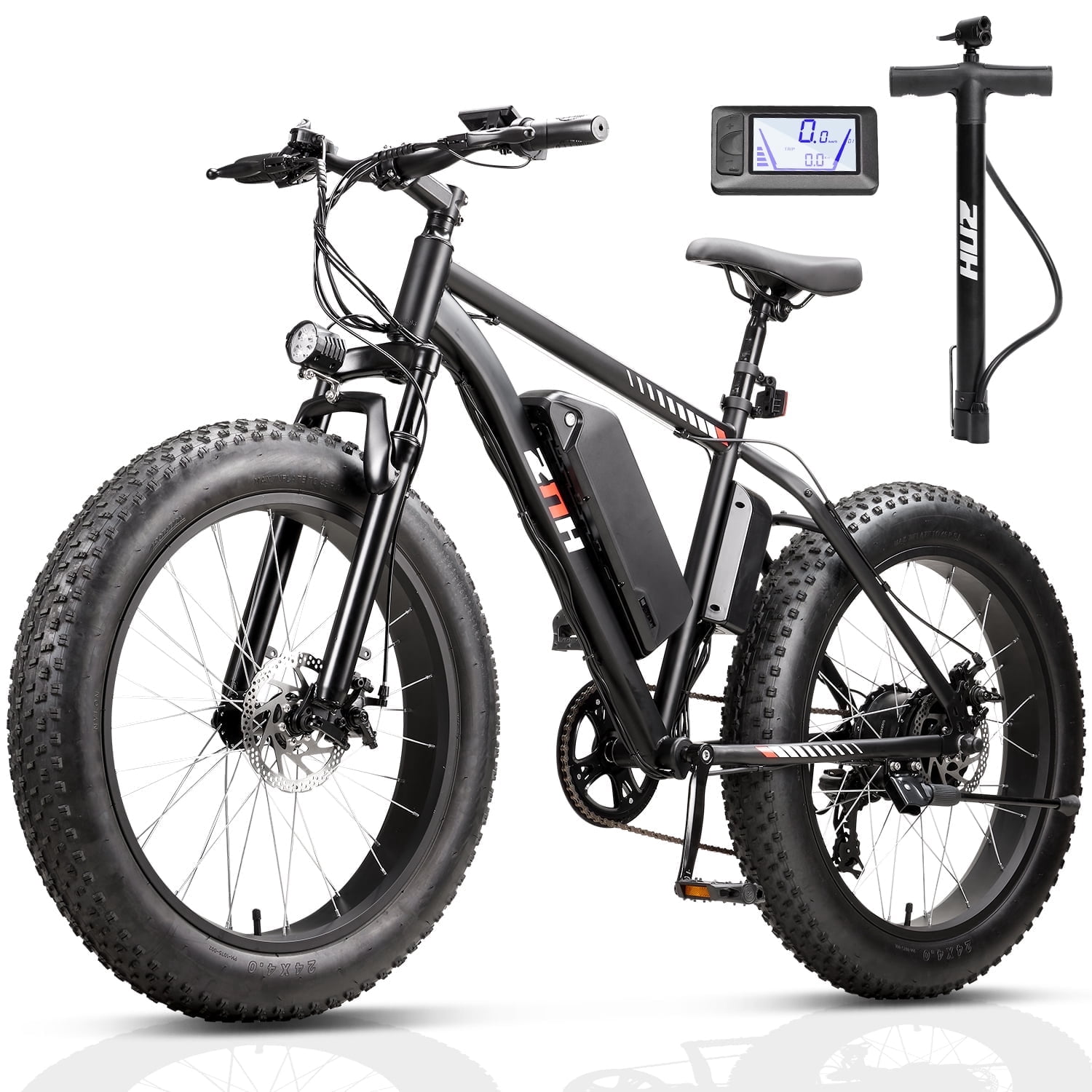ZNH Peak 1000w Electric Bicycle for Adults,24*4 Fat Tire Ebike for Snow&Beach, Electric Mountain Bike w 48V 13AH Removable Battery, UL2849 , Black