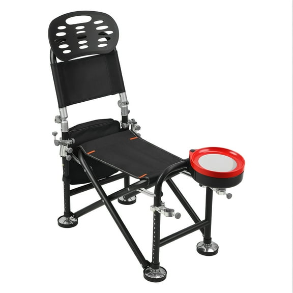 ZNNT 13 Gear Rise Fall 21cm Adjustment Fishing Chair with Backrest Rod Holder Folding Fishing Deck Chair Fisherman Gift