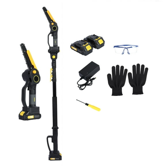 ZNNT 2-in-1 Cordless Pole Saw, 6 Inch Brushless Pole Chainsaws Mini Handheld Chainsaw with 2 2.0Ah Batteries, Lightweight, Extension Pole Saws for Tree Trimming