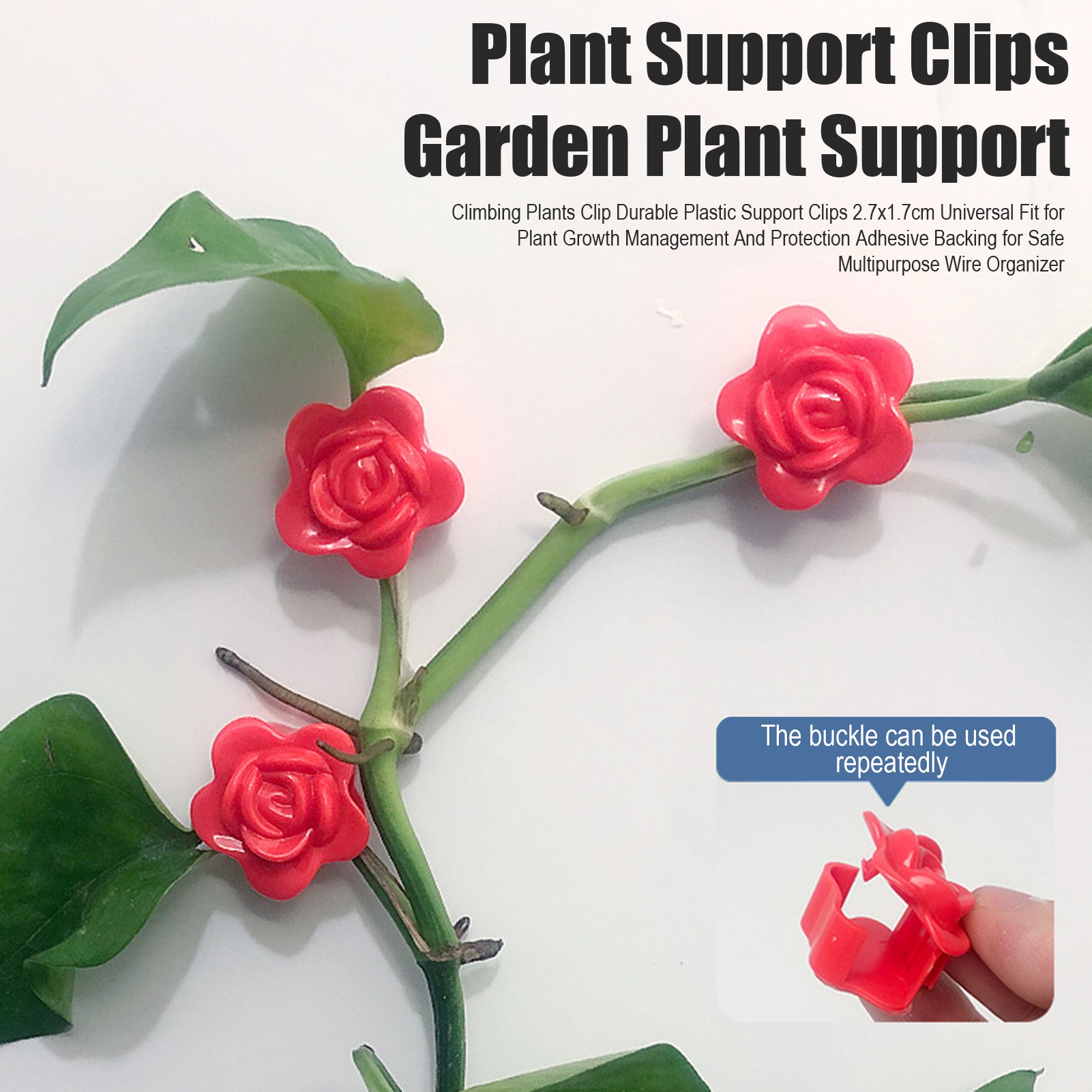 ZNNT 20Pcs Rose Plant Climbing Wall Fixture Clip Self-Adhesive Climbing ...
