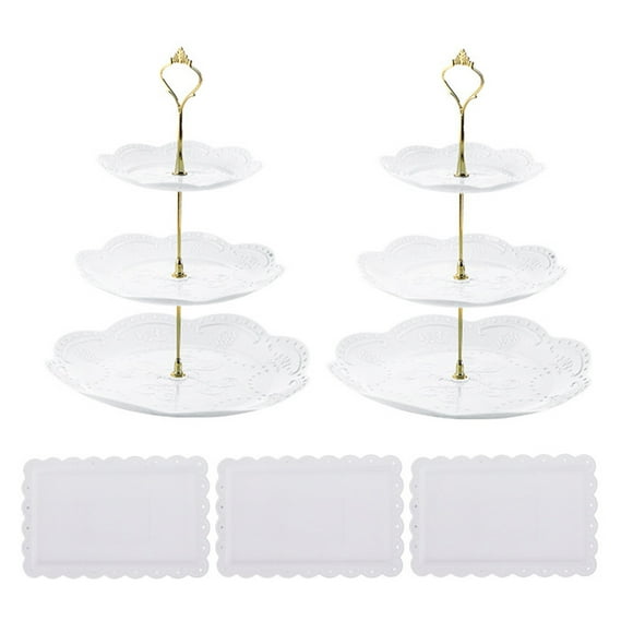 ZNNT 3-Tier Cupcake Stand Holder Plastic Serving Platter for Afternoon Tea Dessert Display Stand for Weddings Parties _Clearance Snack Plate