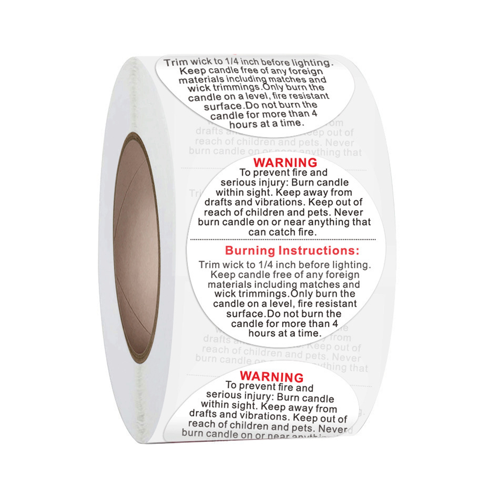 ZNNT 500Pcs/1Roll Candle Warning Labels Wide Applications Warning Easy ...