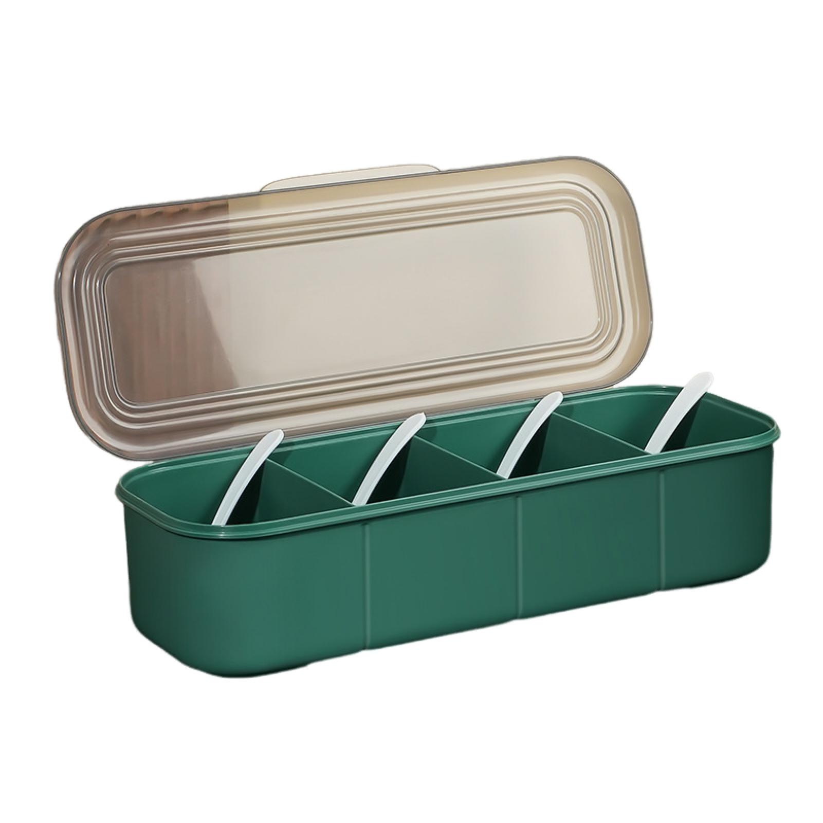 2 Pack Large Ice Chilled Condiment Caddy With Lids - 5 Compartments, Perfect For Parties & BBQs