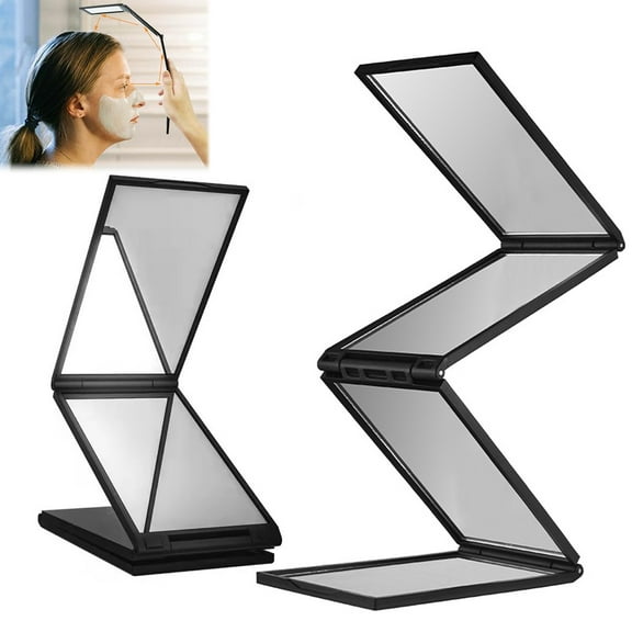 ZNNT Multi-Angle Folding Self Haircutting Mirror Head Back View Available Foldable Makeup Mirror 4-Way Braiding Barber 360 Degrees Portable Handheld Mirror_Clearance_Folding Mirror
