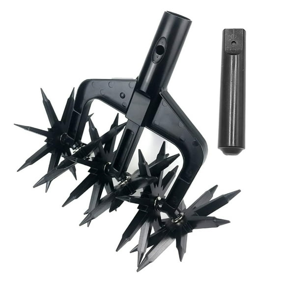 ZNNT Rotary Cultivator Tool Hand Held Garden Cultivator with Tines Portable Loosening Soil Versatile Garden Cultivator Rotary Tiller _Clearance Grass Looseners