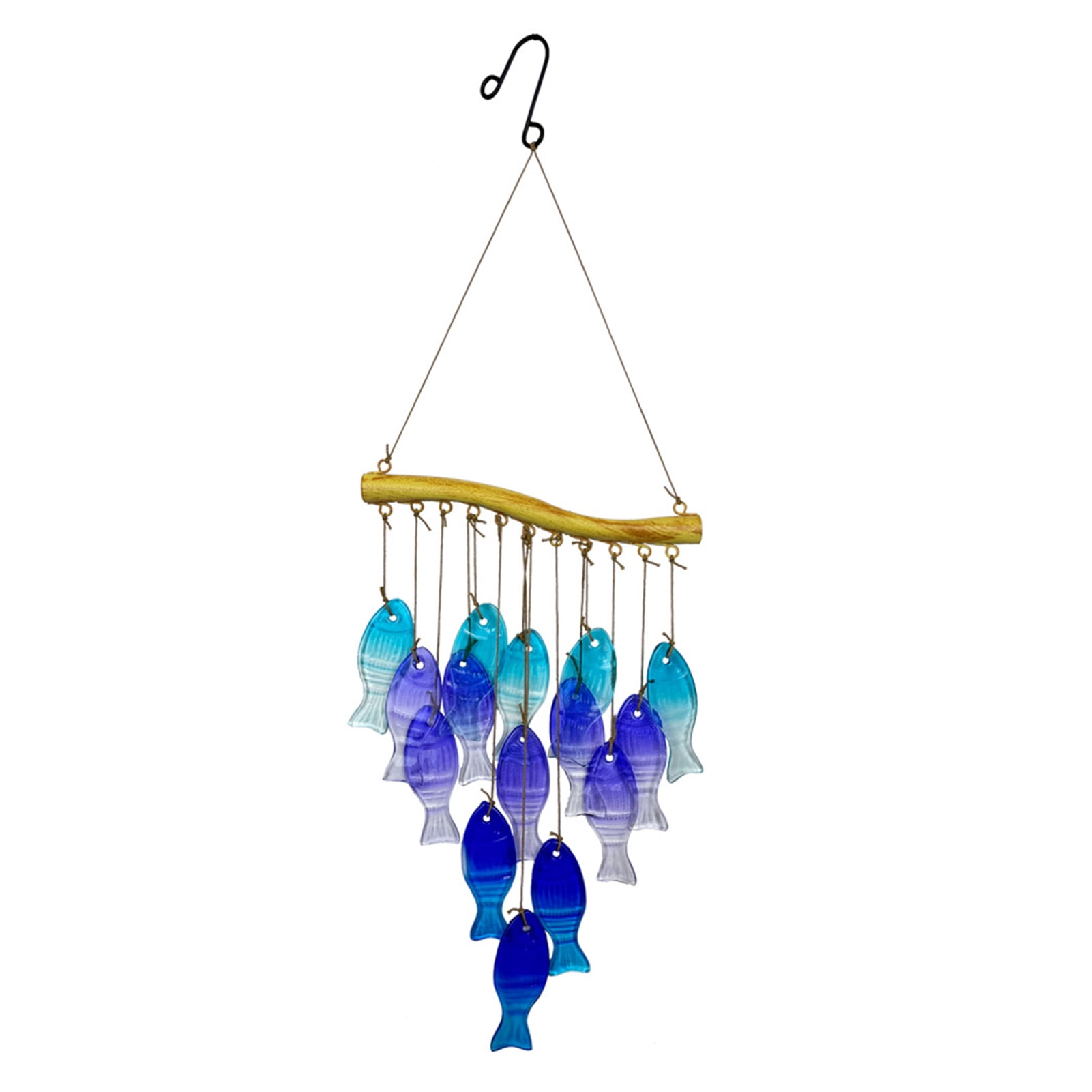 Gallery Detail: Znnt Stained Glass Fish Wind Chime With Hook Weather Proof