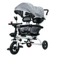 thumbnail image 1 of ZNNT Tandem Tricycle with Double Seat And Canopy, Anti-rollover Shockproof Rubber Wheel Double Baby Stroller for 2-8 Years Old Kid, Children Tricycle Include Bell And Mirror, Walking Baby Stroller, 1 of 7
