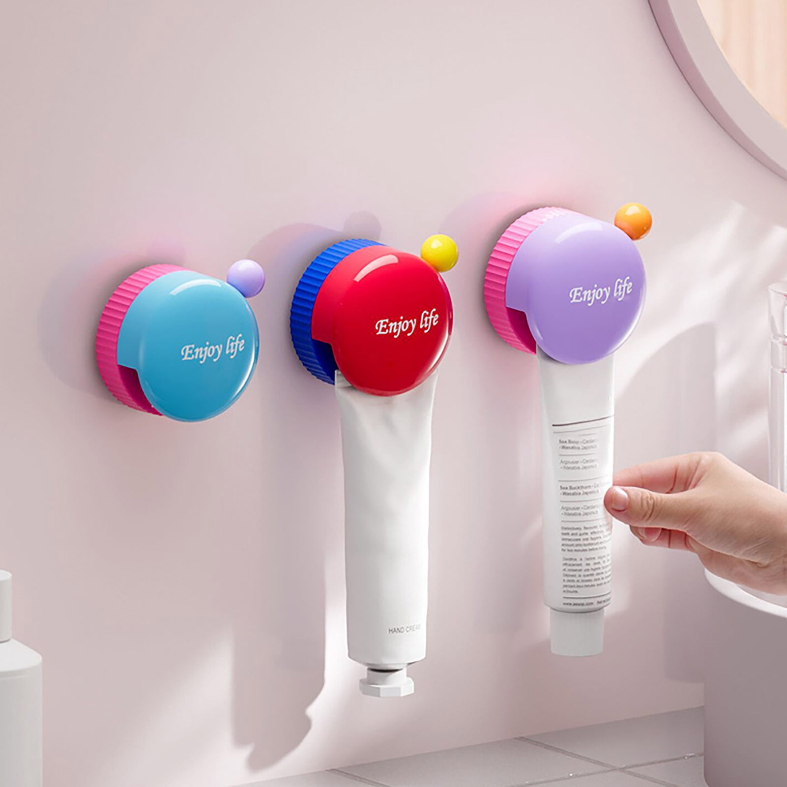 Toothpaste Pegs ZNNT Wall Mount Toothpaste Hanging Clip with Hook Waterproof Strong ...