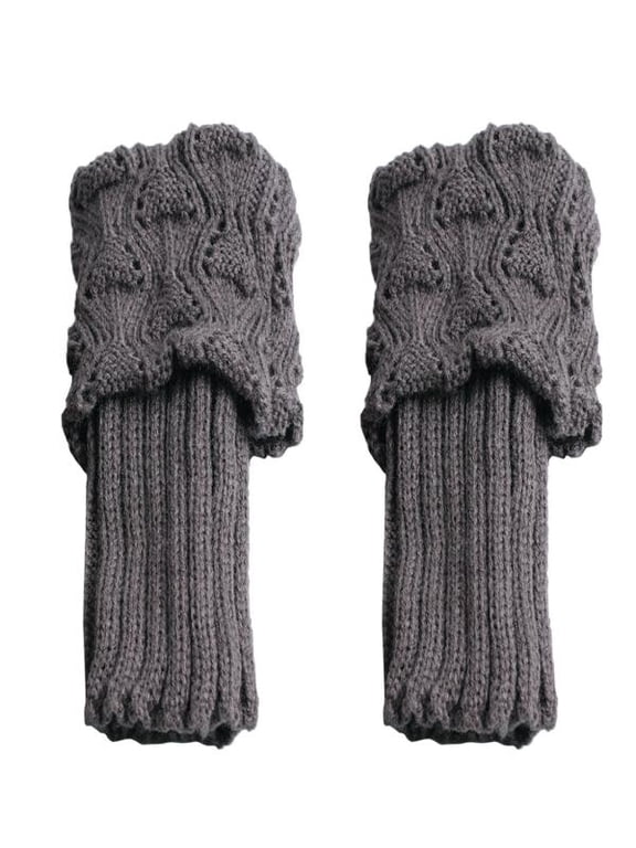 1 Pair Women Winter Ankle Leg Warmers Crochet Knitted Boot Cuffs Toppers Socks
