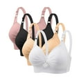 thumbnail image 1 of ZNQHFRE 4 Pack Women’s Wireless Bra, Plus‑Size V‑Neck Bralette Set, Full Coverage Liftting Breathable Bra Multicolor L, 1 of 4