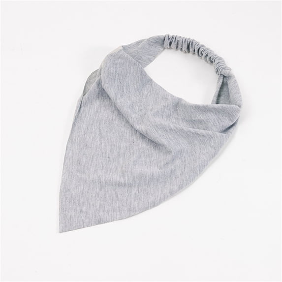 ZNQHFRE Cotton Long Triangle Head Scarf,Solid Color Head Wrap Hair Accessory For Women Light Ashy