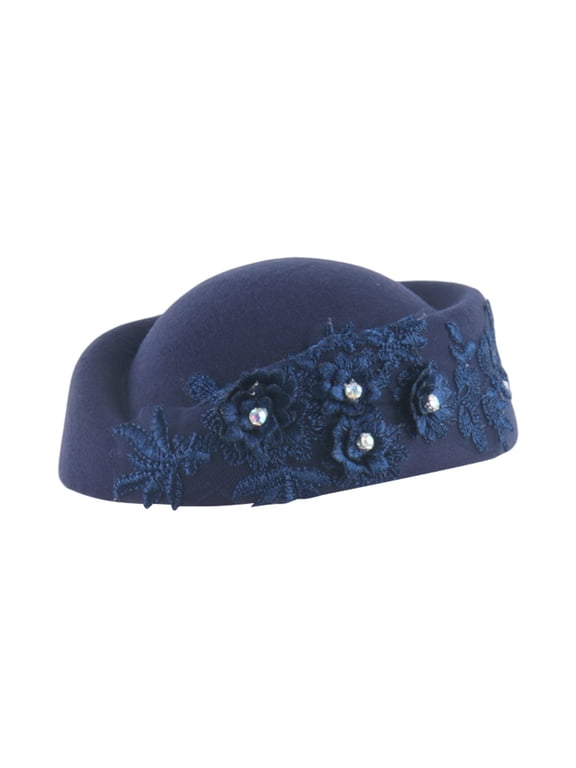 Flight Attendant Pillbox Hat, Woolly Nylon Stewardess Cap For Cosplay Parties