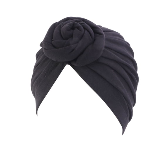 ZNQHFRE Head Wrap Headbands for Women Turbans Hair Wraps Pre-Tied Pattern Bonnet Turban Knot Beanie Cover Hat Black