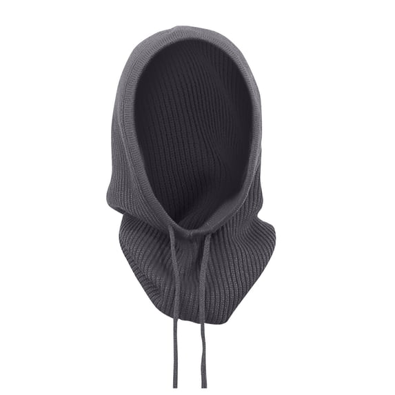 ZNQHFRE Men Women 2‑In‑1 Knitted Hat Scarf, Windproof Drawstring Winter Neck Ear Warmer Hood For Skiing Hiking Outdoor Activities