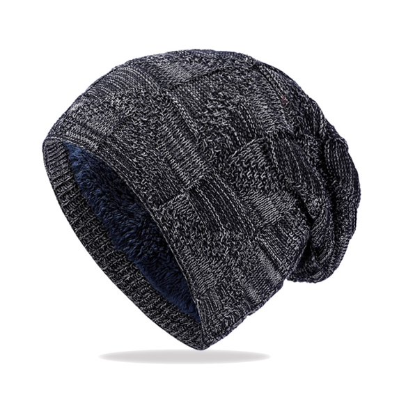 ZNQHFRE Men Women Thick Solid Knit Pile Hat, Windproof Warm Ear‑Cover Winter Beanie Hat