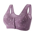 thumbnail image 1 of ZNQHFRE Older Women Front Snap Closure Lace Bra, Wireless Gather Anti‑Sagging Breathable Daily Support Bra 5XL, 1 of 2