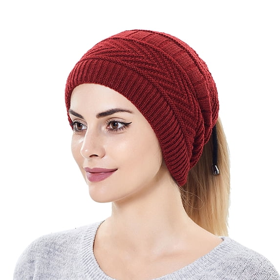 ZNQHFRE Unisex Knitted Hat , Foldable Slouchy Wind‑Proof Ear‑Protective Beanie For Beach Hiking Travel Daily Casual Wear