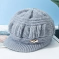 thumbnail image 1 of ZNQHFRE Winter Warm Knitted Hat For Ladies, Stretchy Ear‑Cover Fashion Knit Cap With Visor For Cold‑Weather, 1 of 4