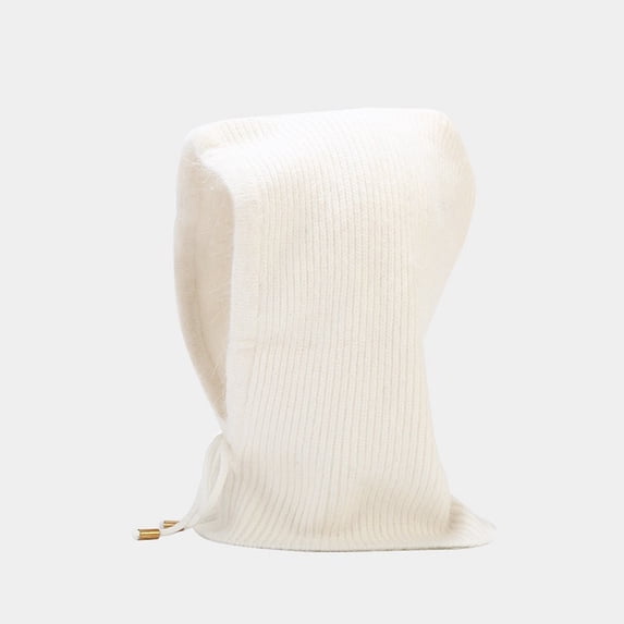 ZNQHFRE Women Fine Knit 2‑In‑One Pullover Hat, Autumn Winter Head Wrap Beanie With Ear And Neck Protection For Women Daily Casual Wear