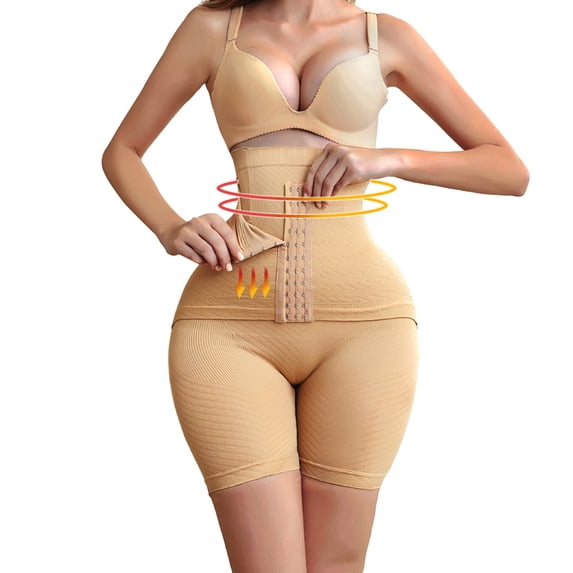 ZNQHFRE Women High Waist Seamless Panties, Waist Trainer Shaping Underwear Orange M