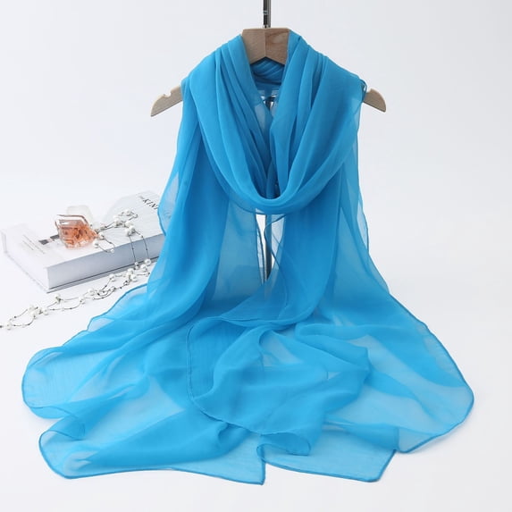 ZNQHFRE Women Imitation Silk Solid Color Scarf, Lightweight Thin Silky Neck Wrap For Summer Vacation Daily Work Party