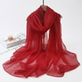 thumbnail image 1 of ZNQHFRE Women Imitation Silk Solid Color Scarf, Lightweight Thin Silky Neck Wrap For Summer Vacation Daily Work Party, 1 of 3