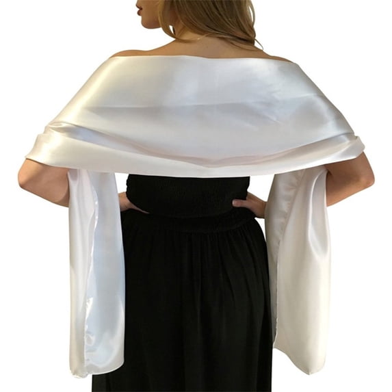 ZNQHFRE Women Oversized Soft Satin Wrap Shawl, Formal Long Shoulder Wrap For Bridesmaid Wedding Prom Evening Party Dresses