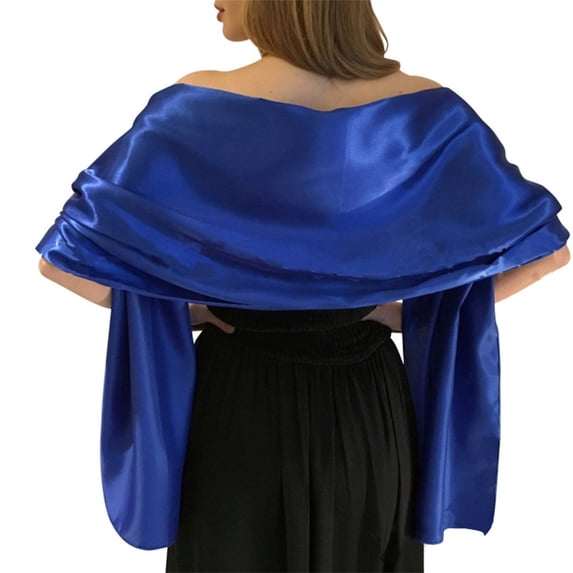 ZNQHFRE Women Oversized Soft Satin Wrap Shawl, Formal Long Shoulder Wrap For Bridesmaid Wedding Prom Evening Party Dresses