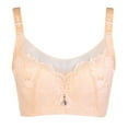 thumbnail image 1 of ZNQHFRE Women Plus Size Wireless Full Cup Lace Bra Full Coverage Comfort Adjustable Strp Bra Beige 36D, 1 of 4