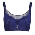 thumbnail image 1 of ZNQHFRE Women Plus Size Wireless Full Cup Lace Bra Full Coverage Comfort Adjustable Strp Bra Blue 38C, 1 of 4