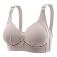thumbnail image 1 of ZNQHFRE Women Plus Size Wireless V-neck Shaping Bra Thin Cup Comfortable Lift Bra For All Day Wear Grey E, 1 of 4
