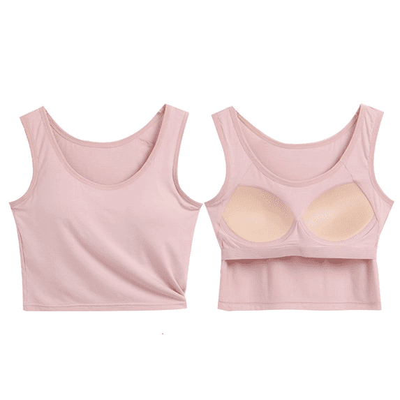 ZNQHFRE Women's Crew Neck Racerback Tank Top With Built‑In Bra, Sleeveless Yoga Casual Undershirt XL