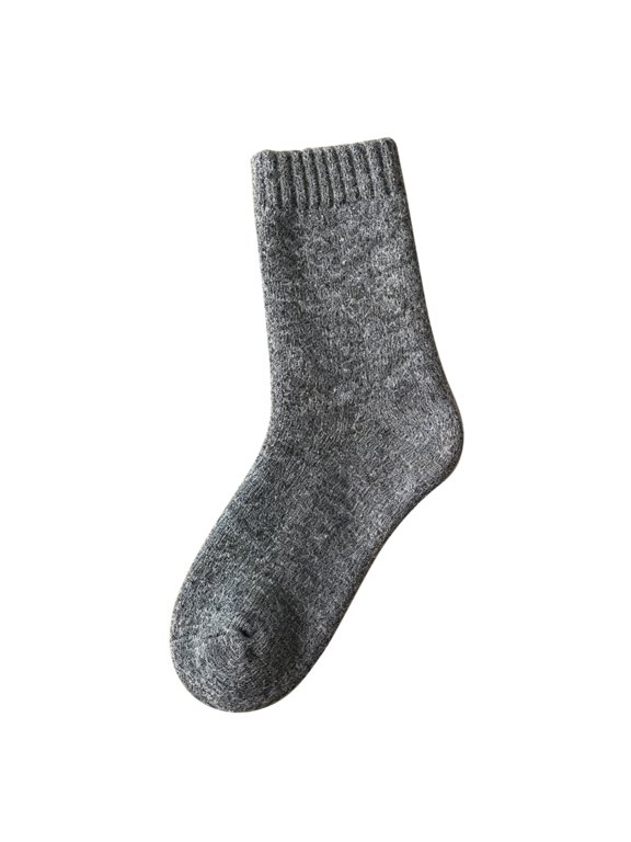 Women’s Extra Thick Mid‑Calf Thermal Socks, Loop Knit Terry Fuzzy Insulated Socks For Autumn Winter Casual Wear