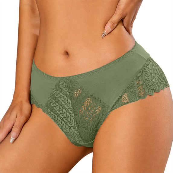 ZNQHFRE_Women's High Waist Panties, Comfortable Smooth Breathable Daily Ladies Underwear_Green_L
