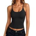 thumbnail image 1 of ZNQHFRE Women's Ice Silk Camisole Tank Top With Built‑In Bra Pads, Adjustable Spaghetti Straps, Sleeveless Layering Cami Top L, 1 of 5