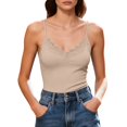 thumbnail image 1 of ZNQHFRE Women's Lace Camisole Tank Top With Built-In Bra Pads, Adjustable Spaghetti Strap, Sleeveless Layering Cami Top L, 1 of 5