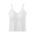 thumbnail image 1 of ZNQHFRE Women's Lace V‑Neck Spaghetti Strap Camisole, Ribbed Crop Tank Top With Built‑In Bra For Layering Casual Wear L, 1 of 4
