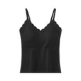 thumbnail image 1 of ZNQHFRE Women's Lace V‑Neck Spaghetti Strap Camisole, Ribbed Crop Tank Top With Built‑In Bra For Layering Casual Wear L, 1 of 3