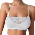 thumbnail image 1 of ZNQHFRE Women’s Solid‑Color Lace Camisole Bralette, Adjustable Thin Straps Everyday Comfort Bra White XL, 1 of 4