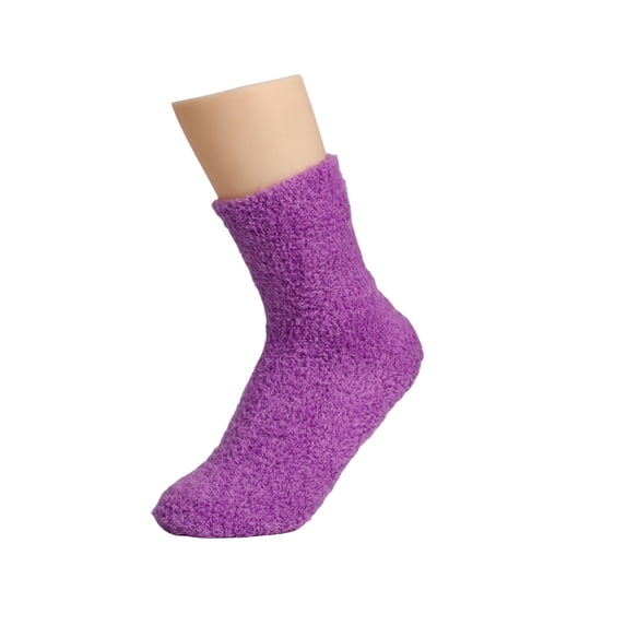 ZNQHFRE Women Solid‑Color Plush Floor Sleeping Socks, Thick Warm Winter Non‑Heel Home Socks