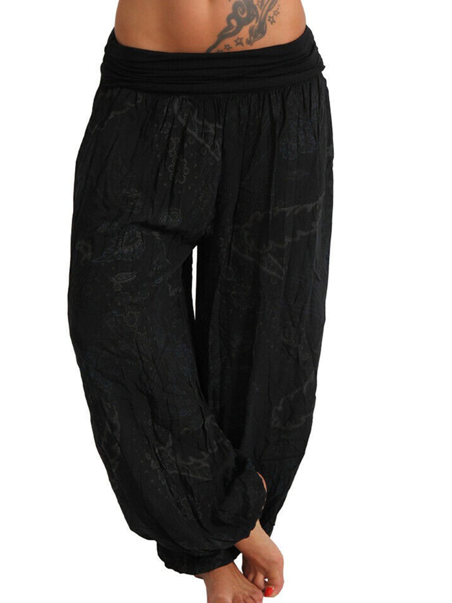 Women Plain Harem Ali Baba Trousers Ladies Print Harem Pants - Foto 11