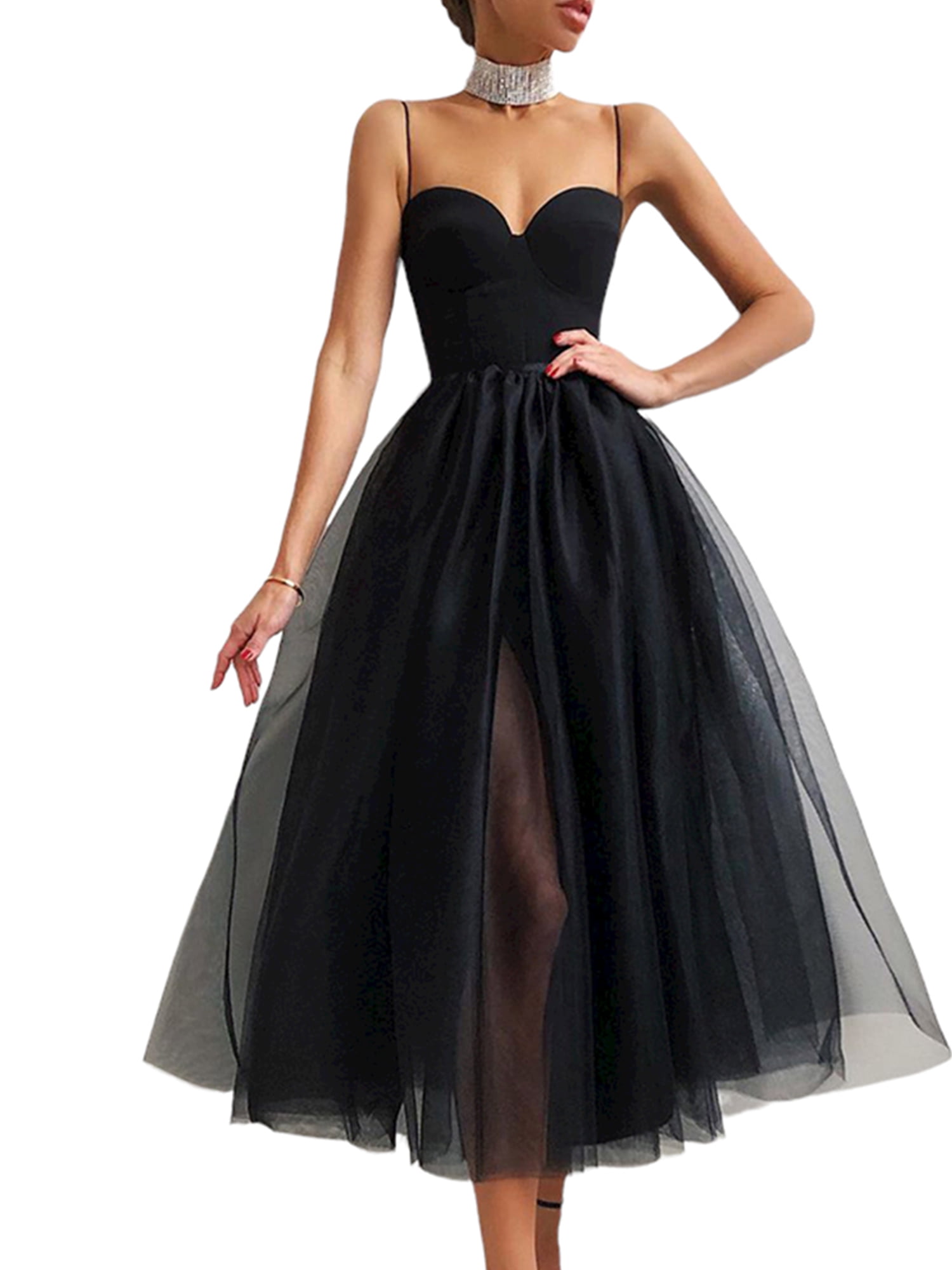 Ladies tulle midi clearance dress