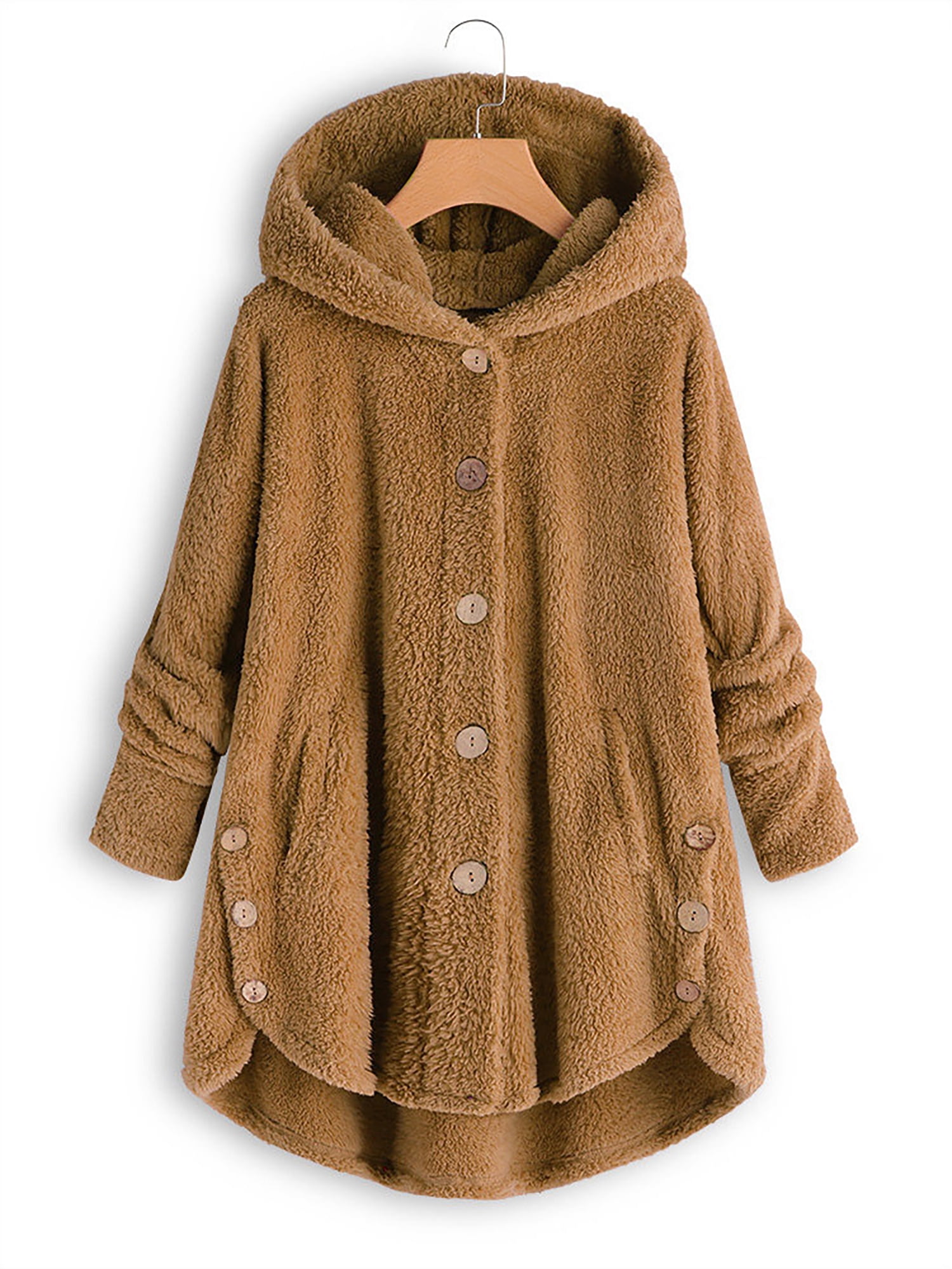ZNU Womens Fleece Hoodie Fluffy Jumper Pullover Teddy Bear Sweatshirt Plus Size Walmart