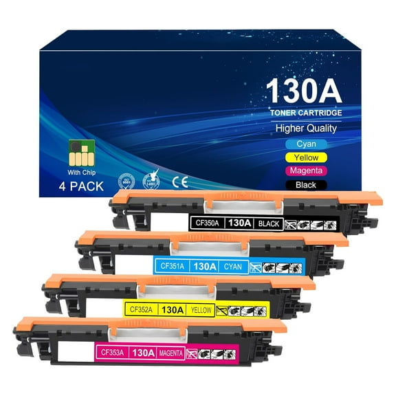 ZNWR 130A Toner Cartridge,Compatible Replacement for HP 130 A CF350A CF351A CF352A CF353A for HP Color Laserjet Pro MFP M177fw M176n M177 M176 Printer,Black Cyan Yellow Magenta,4 Pack