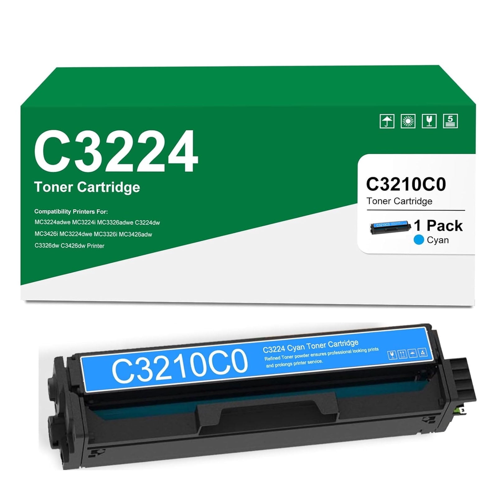 1 Pack C3210K0 Black Remanufactured Toner Cartridge – Replacement For C3224 C3326 C3426 Printers, 1500 Pages