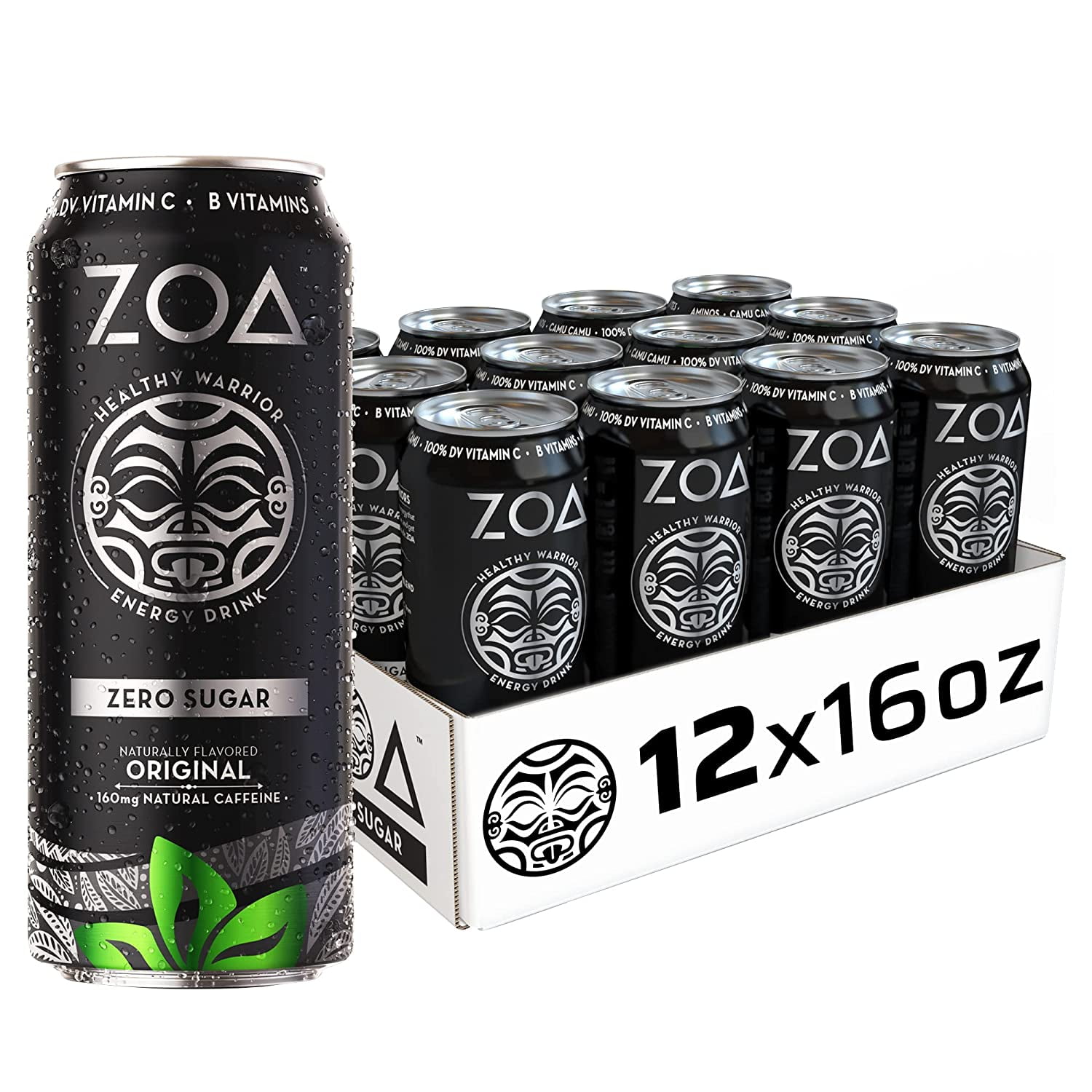 ZOA ENERGY 12-Pack 16oz Can - Zero Sugar Original Healthy Energy