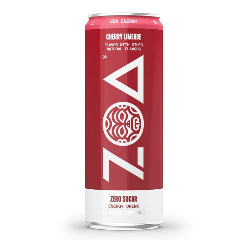 ZOA Energy Drink, Cherry Limeade, Zero Sugar, 12 fl oz Can ZOA Energy Drink, Cherry Limeade, Zero Sugar, 12 fl oz Can